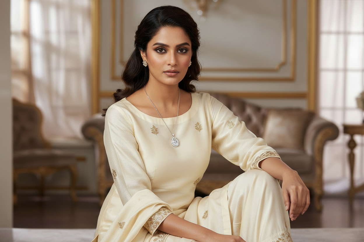 “Elegant Oval Gem Pendant Necklace and Stud Earrings Set for Women”