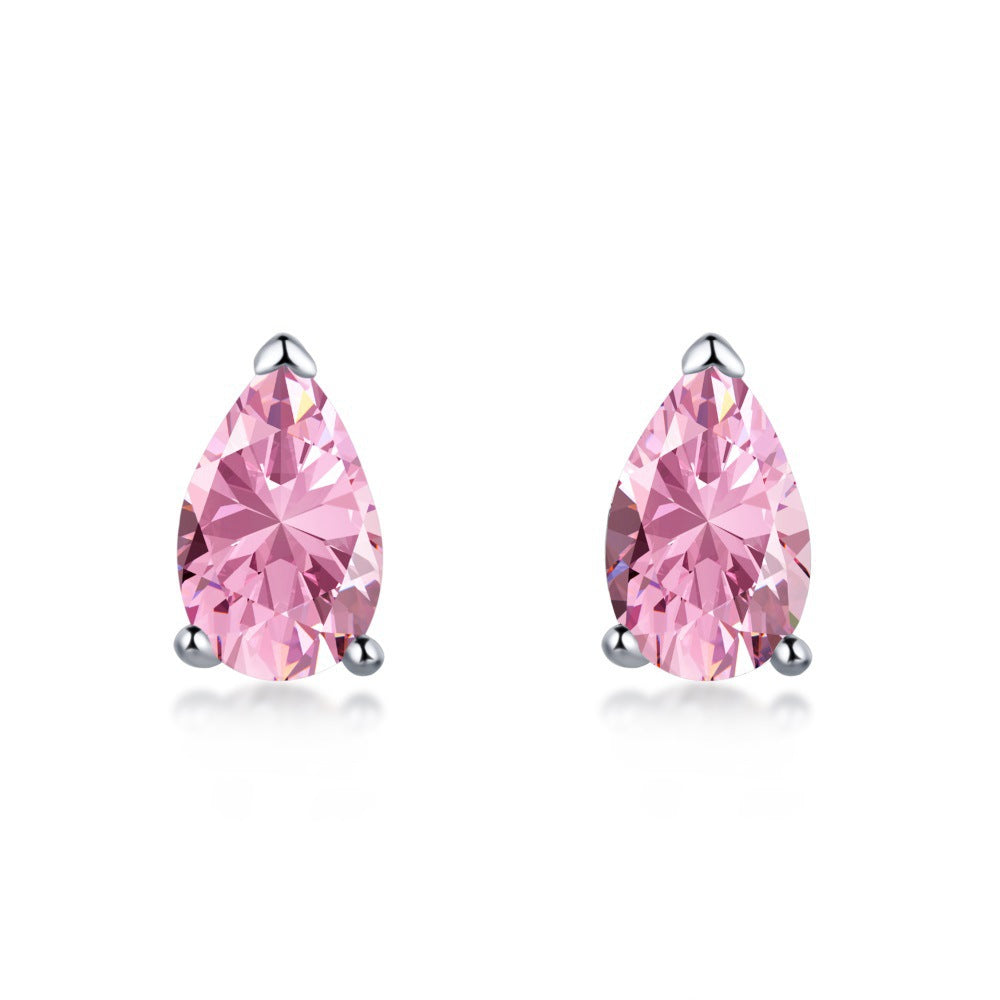 “Shop S925 Sterling Silver Earrings with Heart Zircon”