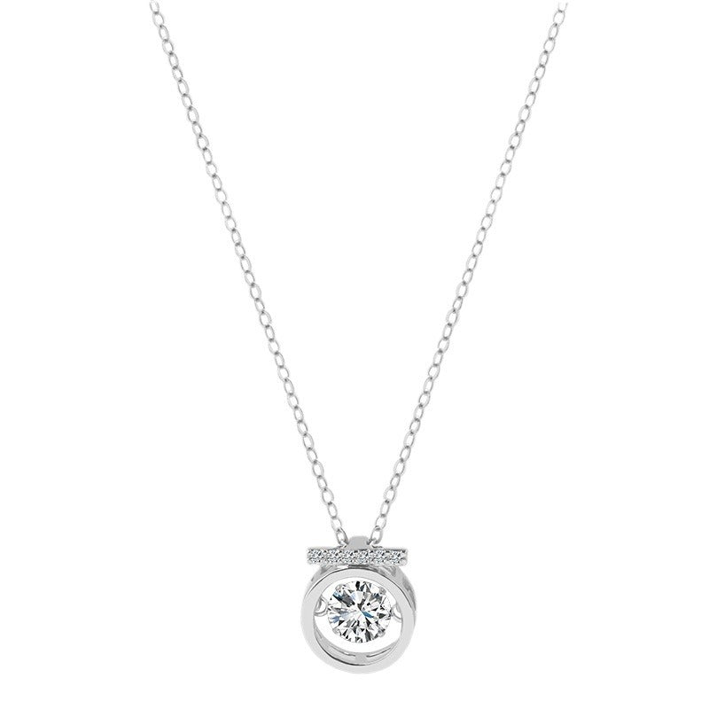 S925 Sterling Silver Beating Heart Necklace