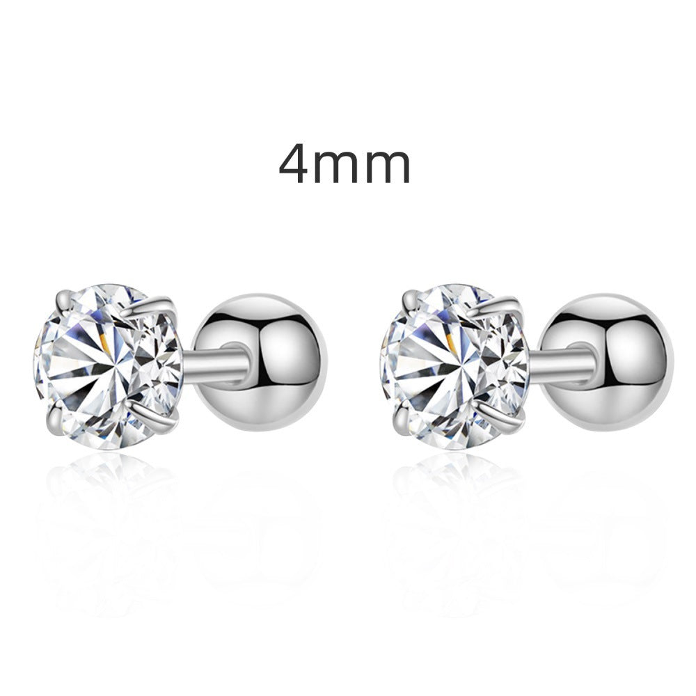 “Shop S925 Sterling Silver Earrings with Heart Zircon”