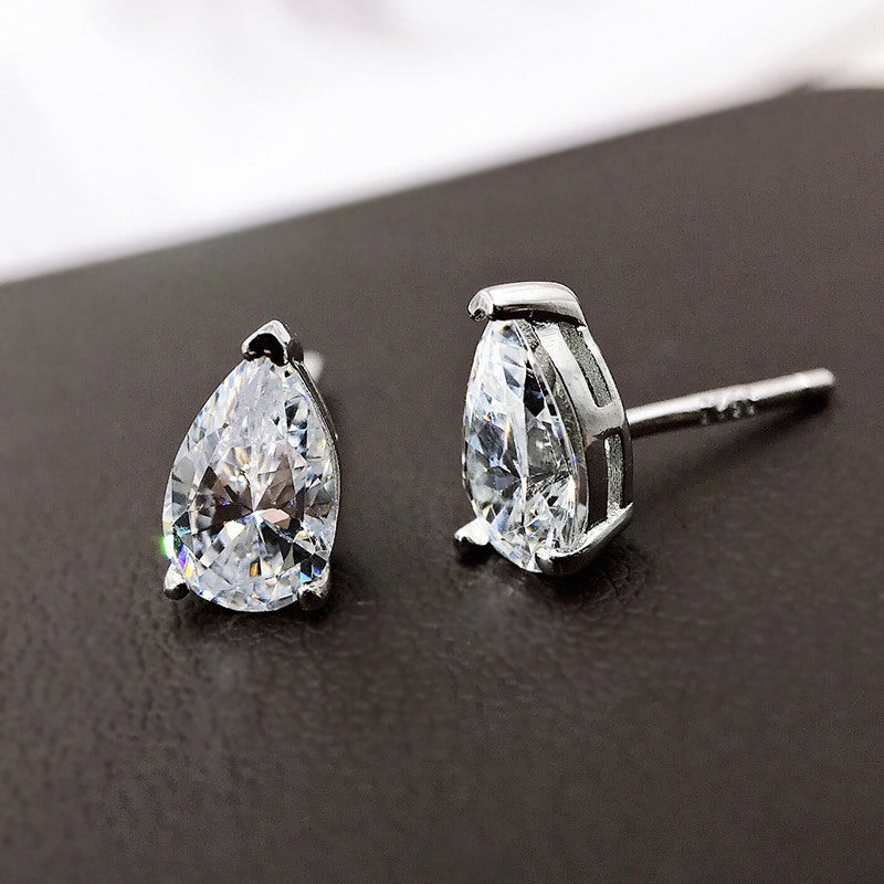 “Shop S925 Sterling Silver Earrings with Heart Zircon”