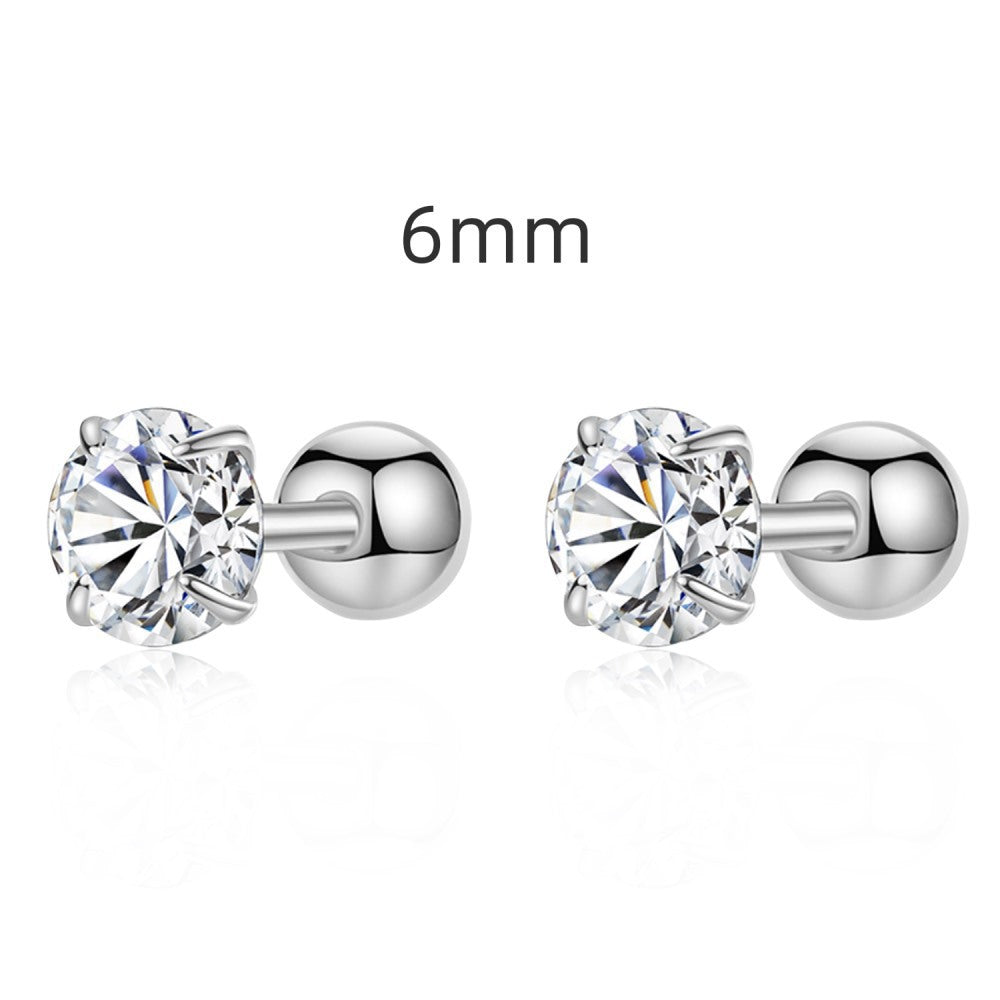 “Shop S925 Sterling Silver Earrings with Heart Zircon”