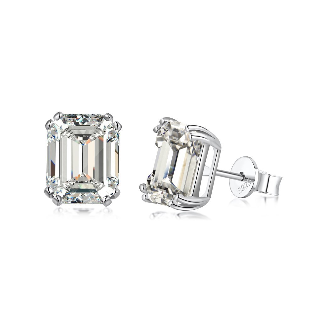 “Shop S925 Sterling Silver Earrings with Heart Zircon”