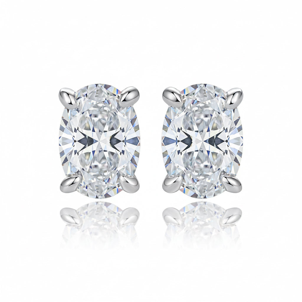 “Elegant Oval Gem Pendant Necklace and Stud Earrings Set for Women”