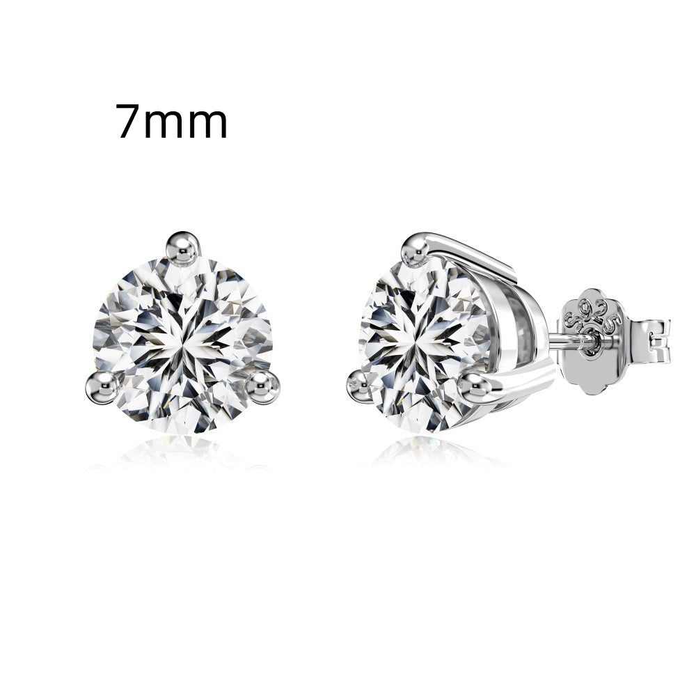 “Shop S925 Sterling Silver Earrings with Heart Zircon”