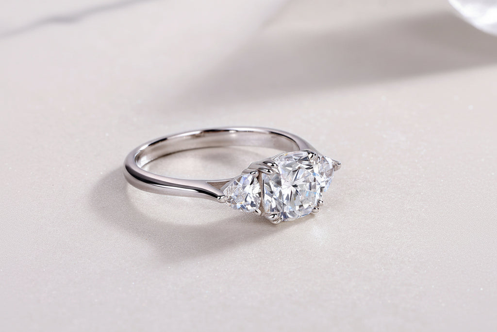 “Luxury Fashion: Large Diamond Wedding Ring with Moissanite - TikTok Sales Prohibited”